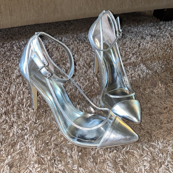 BCBGeneration silver/transparent Cynthia heels - Picture 3 of 10